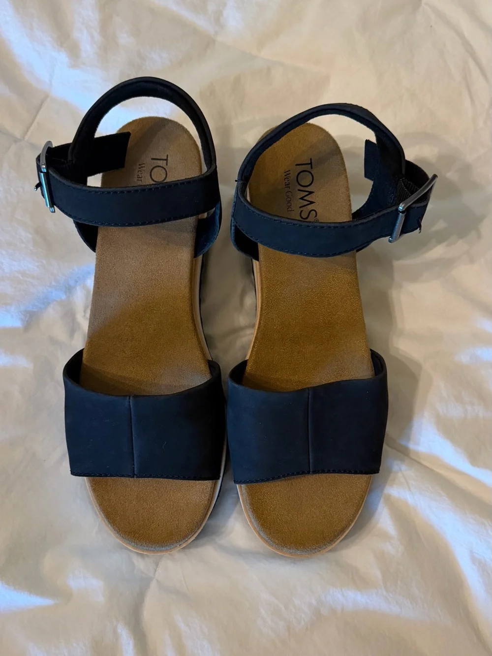 Toms black leather